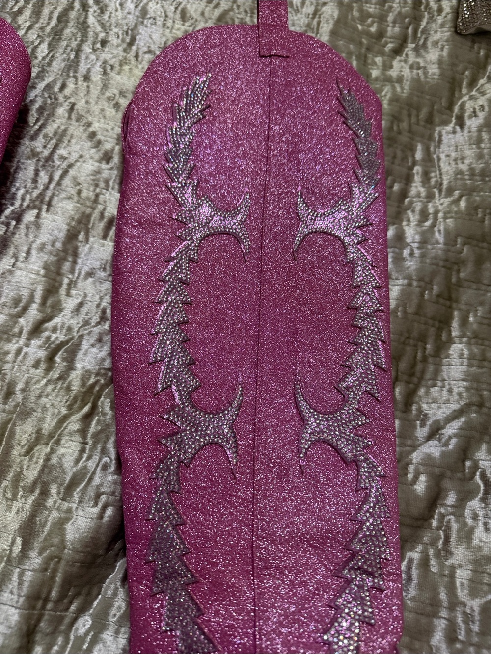 Women's Pink Glitter Western High-Heel Boots - Picture 4 of 10